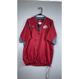 Ohio Bombers Jacket Mens Medium Red Baseball Rawlings 1/4 Zip Pullover